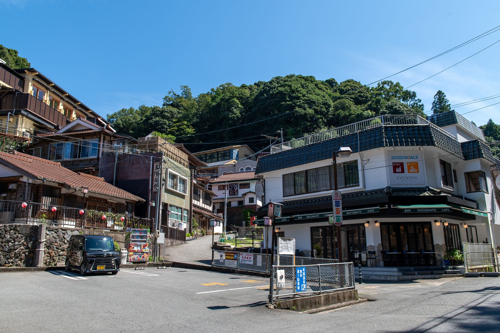 有福温泉の町並み